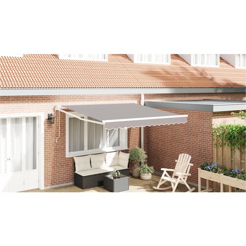 VidaXL Avtomatska retraktibilna tenda svetlo siva 350x250 cm, Tenda za zamenjavo tkanine za okvir 3.5x2.5 m svetlo siva Slike