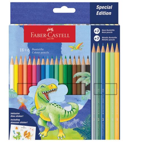  BOJE DRVENE 18BOJA PLUS 6BOJA DRVENE DINO FABER CASTELL 111222 BLISTER Cene