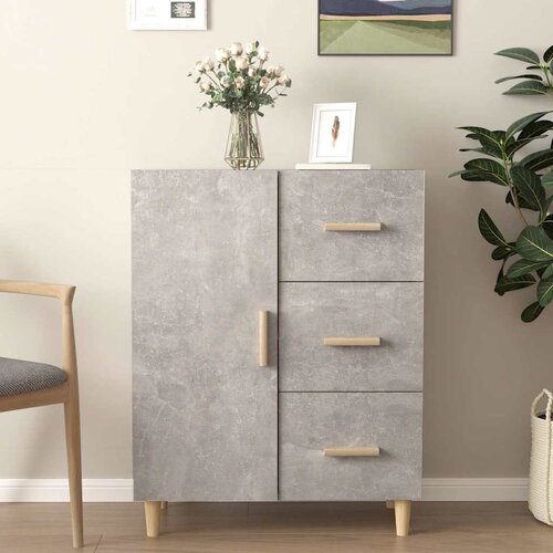  Komoda siva boja betona 69,5x34x90 cm od konstruiranog drva Slike