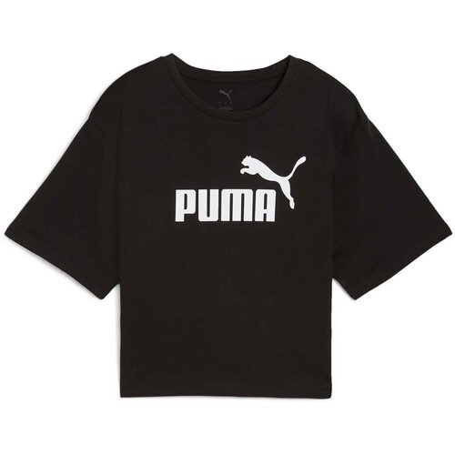Puma Majice s kratkimi rokavi Ess Cropped No. 1 Logo Relaxed Tee Črna Slike