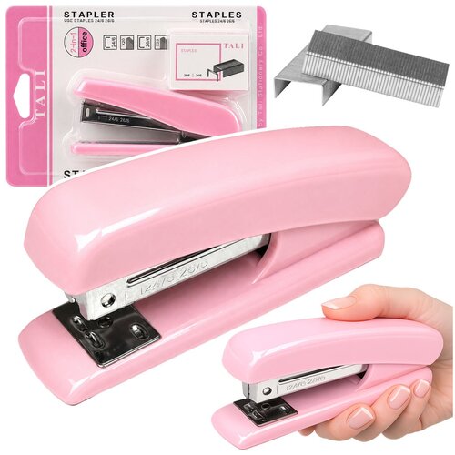  Metal Office Stapler Up to 25 Sheets 24/6 26/6 Staples Pink Slike