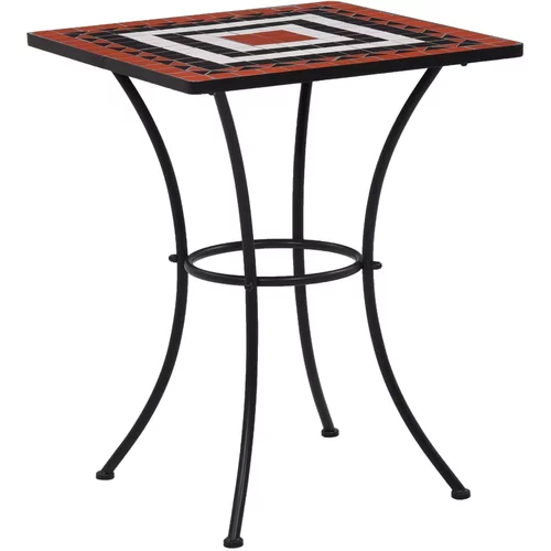Bistro stolić s mozaikom boja cigle i bijela 60 cm keramički