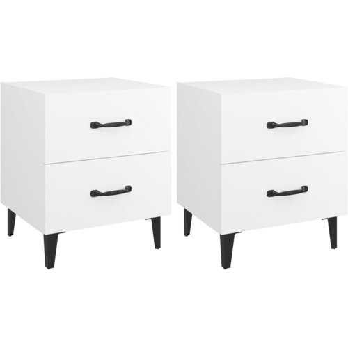 Maison Chic Dvo delni komplet Nočne omarice - Nočne mize bela 40x35x47,5 cm, (21690516) Cene