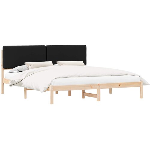 vidaXL Posteljni okvir z oblazinjenim vzglavjem Črna 200 x 200 cm, (5000100729) Cene