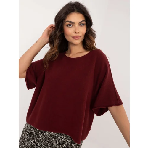 Fashionhunters Burgundy oversize sweater