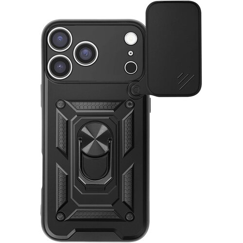 Oem Mayaxess, Ovitek za iPhone 17 Pro z vrtljivim magnetnim obročem in pokrovom za kamero, Črna, (5000208735) Cene