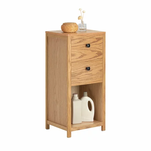SoBuy omarica za shranjevanje z dvema predaloma v barvi lesa v kmečkem slogu, (20814753)