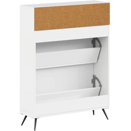  Ormar za cipele BREDA 78 x 24 x 103 cm Konstruirano drvo - Bijela visokog sjaja Slike
