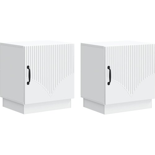  Noćni ormarić 2 pcs Bijela 43 x 34,5 x 47 cm Konstruirano drvo Cijene