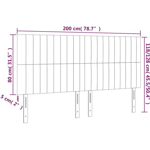  Uzglavlje crno 200x5x118/128 cm bar&amp;scaron;unasto Slike