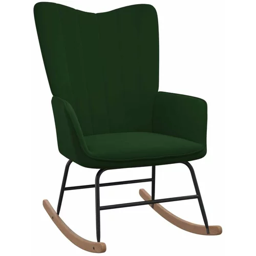  Stolica za ljuljanje tamnozelena baršunasta