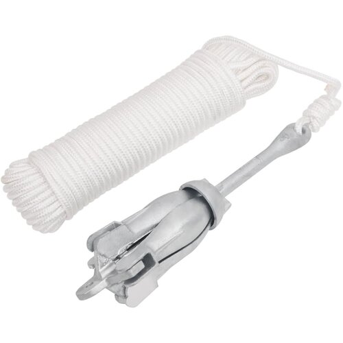 vidaXL Zložljivo sidro z vrvjo srebrno 2,5 kg temprano železo Cene