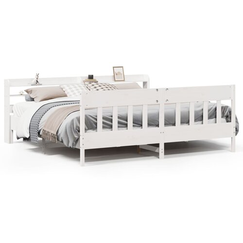 vidaXL Okvir kreveta bez madraca bijeli 180x200 cm od masivne borovine Cijene