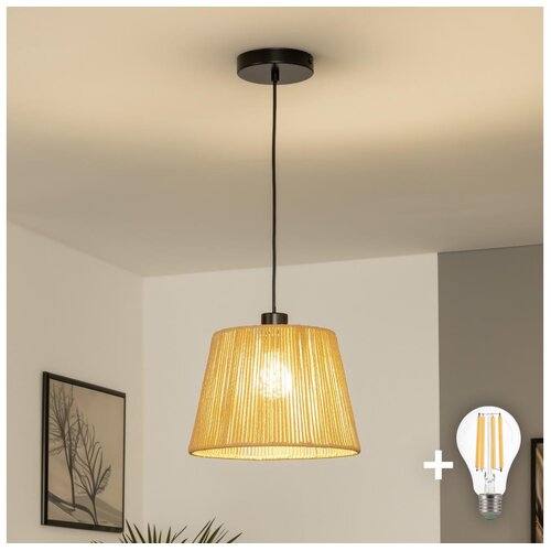  Brilagi - LED luster na sajli CERIA BOHO 1xE27/40W/230V, prečnik 28 cm, braon Cene