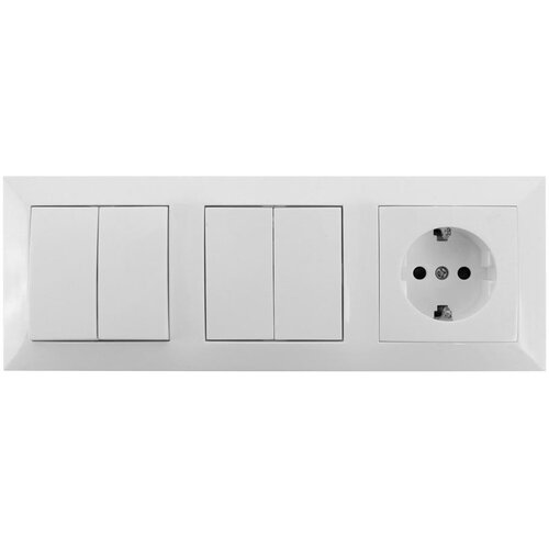 Aigostar SET 2x kućni prekidač sa dva tastera i utičnicom 1x16A/250V SCHUKO Cene