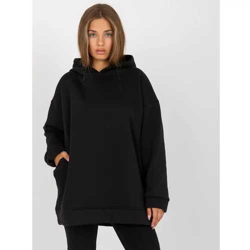 Fashion Hunters Basic black sweatshirt with pockets