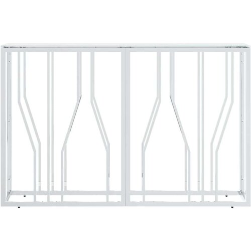 VidaXL Konzolni stol srebrni 110x30x70 cm nehrđajući čelik i staklo Slike