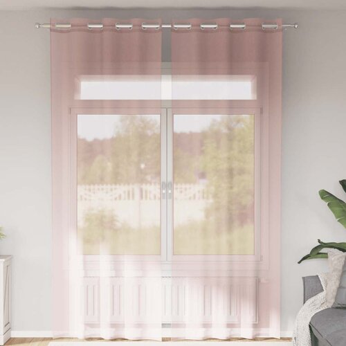 VidaXL Voile zavjese s u&amp;scaron;icama 2 kom narančaste 140x260 cm Slike
