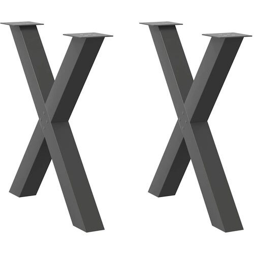 VidaXL Noge blagovaonski stol X-oblika 2 kom 70x(72-73) cm čelik Slike