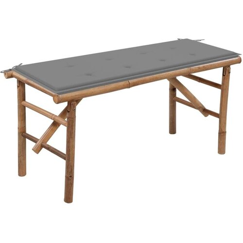  Sklopiva vrtna klupa s jastukom 118 cm od bambusa Slike