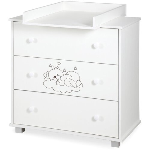 Klups previjalna komoda Sleeping bear white Slike