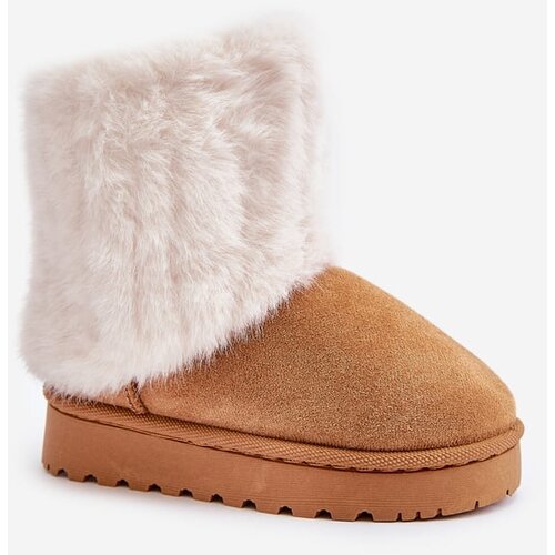 FR1 Children's Snow Boots With Fur Camel Crisie Cene