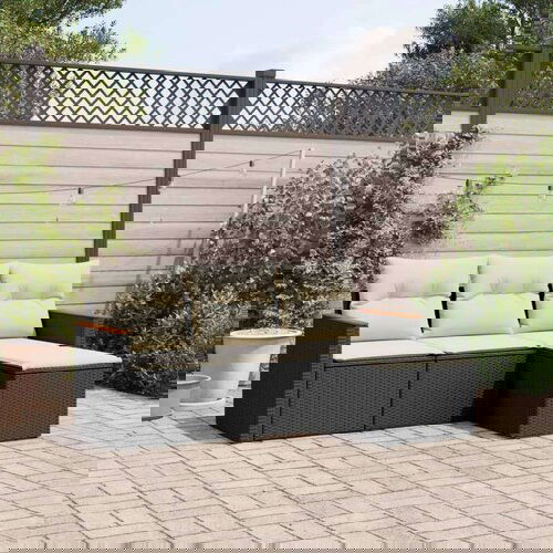 4-dijelni set vrtnih sofa od poliratana s jastucima crni Cijene