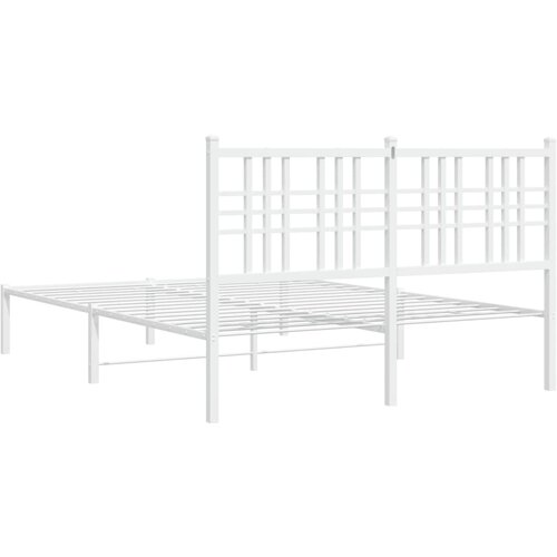  Metalni okvir za krevet s uzglavljem bijeli 140 x 200 cm Slike