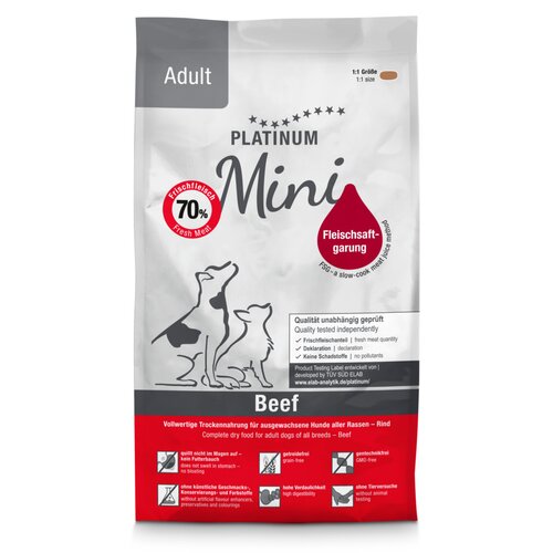 Platinum Suva hrana za pse malih rasa Adult Mini Beef, Govedina, 900 g Slike