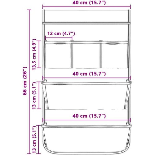 VidaXL torba za pohranu s pohranom siva 66 x 40 cm oxford Slike