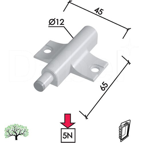 Dabel usporivač za kuhinjska vrata a970 bela12,5 mm 4-5n Cene