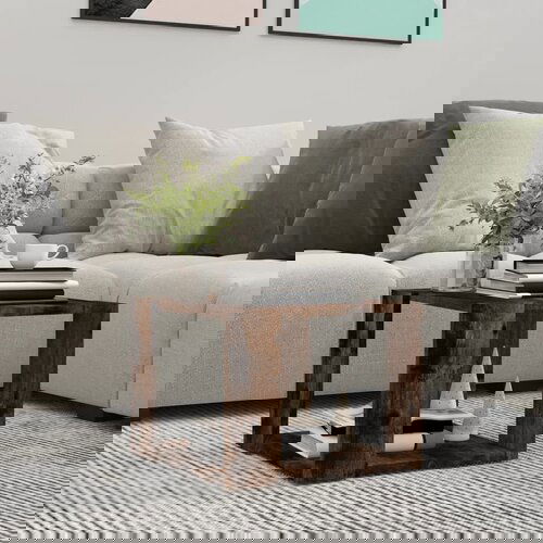 Furnova Klubska mizica dimljeni hrast 40x40x30 cm konstruiran les, (21915608) Slike