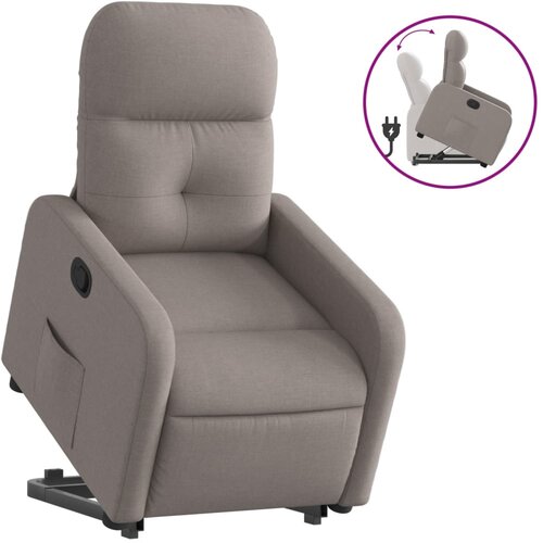 VidaXL Naslanjač s funkcijo vstajanja taupe blago, (20927480) Slike