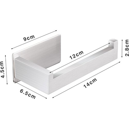 INF Self-Adhesive Stainless Steel Toilet Paper Holder No-Drill Wall Mounted Matte Black Silver, (5000158089) Cene