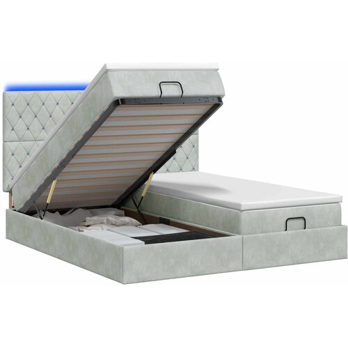  Krevet od pjene s madracem i LED-om Svjetlosiva 180 x 200 cm Slike