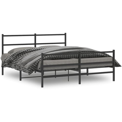  Metalni okvir kreveta s uzglavljem i podnožjem crni 150x200 cm Cijene