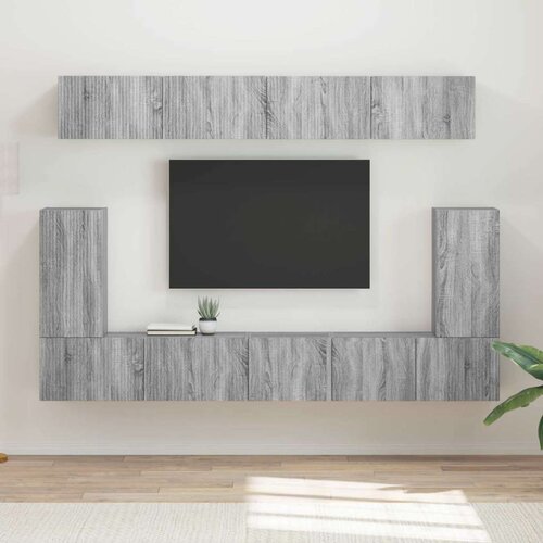  Set TV komoda Zidne 5 pcs Siva Sonoma Konstruirano drvo Cijene