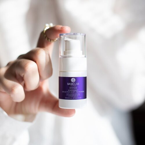 BasicLab Cosmetology Esteticus pomlajevalni serum za predel okoli oči za učvrstitev obraza 15 ml Slike