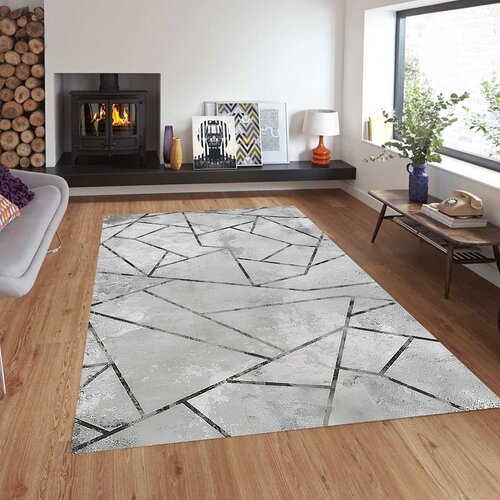  Tepih  sa gumenom podlogom 140x220cm - geometric sivi, TG-3103 Cene