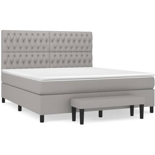 Maison Chic Box spring postelja - Vzmetna postelja z vzmetnico svetlo siva 180x200 cm blago SL20370, (21893748) Cene