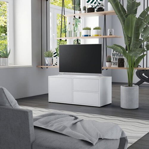 VidaXL TV omarica bela 80x34x36 cm iverna plo&amp;scaron;ča Slike