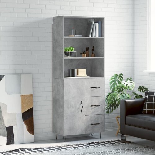  Visoka komoda siva betona 69,5x34x180 cm od konstruiranog drva Cene