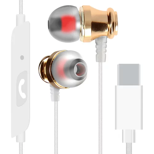 LINQ Komplet žicnih ušesnih slušalk USB-C za prostorocno telefoniranje, - bele, (20763375)