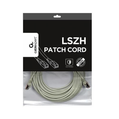 Gembird PP6A-LSZHCU-20M Mrezni kabl, SFTP CAT.6A BAKARNI LSZH Patch cord 20m Grey Slike