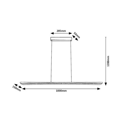 Rabalux Linijska visilica LED 40W, 3000K, 100cm, Crna Slike