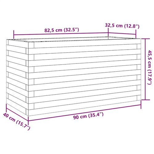  Vrtna sadilica bijela 90x40x45,5 cm od masivne borovine Slike