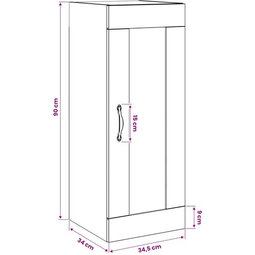  Ormar za Zid Crni hrast 34,5 x 34 x 90 cm Konstruirano drvo Slike