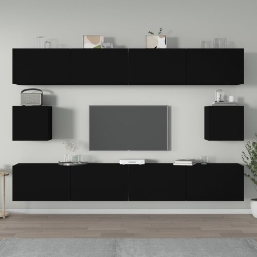 VidaXL 6-dijelni set TV ormarića crni od konstruiranog drva Slike