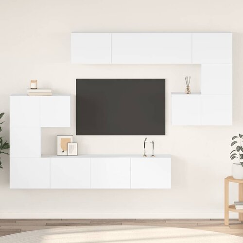  8-dijelni set TV ormarića bijeli od konstruiranog drva Cijene