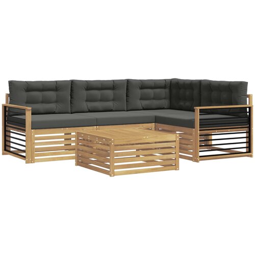 vidaXL Zunanja garnitura za sedenje 6 pcs Bela in antracit Poliester, (5000272663) Cene